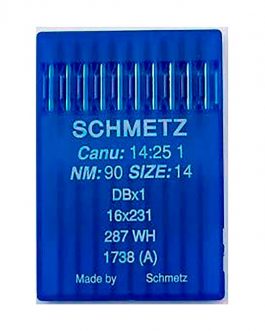 100 agujas Schmetz en caja de plástico transparente CKPSMS R compatibles con/reemplazo para agujas de máquina de coser industrial de pie DPX35 134-35 tamaño de la aguja: 10/70 