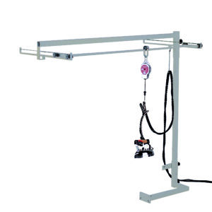 Columna con luz led y polipasto para mesa rectangular